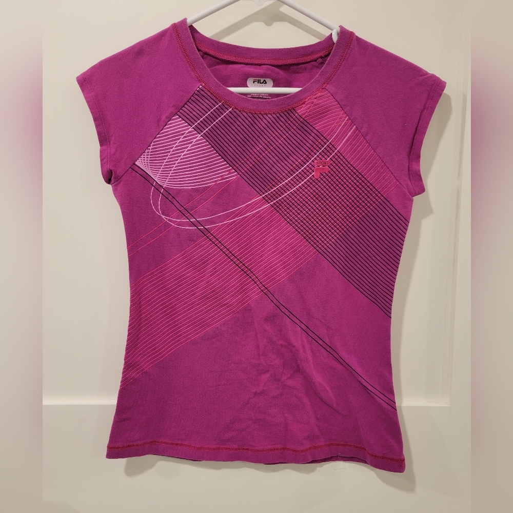 FILA Women's Pink Graphic Top